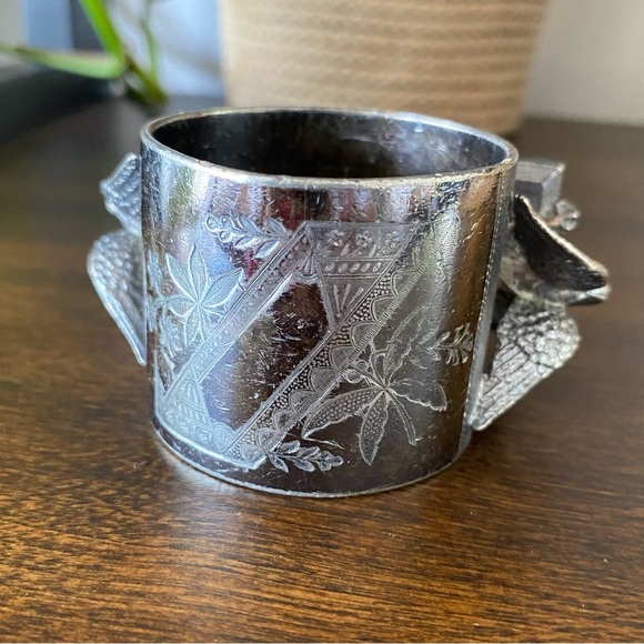 Victorian Silver Plate Figural Eagles Napkin Ring Meriden 146 Antique Birds Rare - Picture 3 of 9